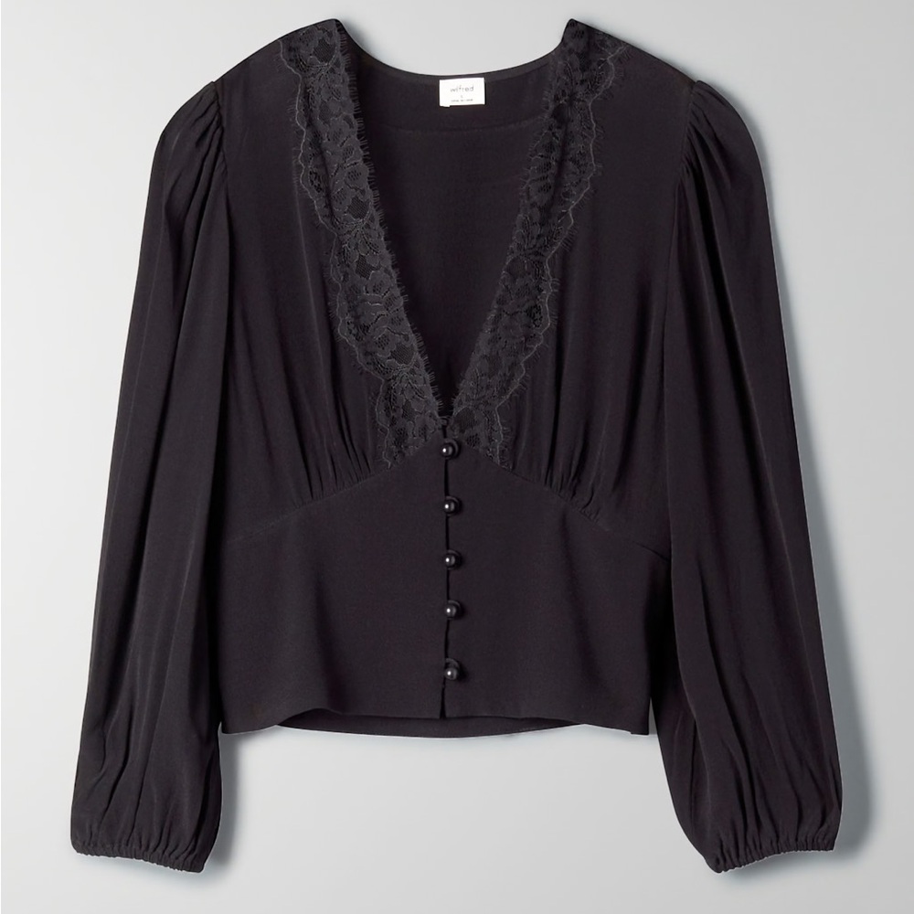 Wilfred Black Lace Trim Blouse